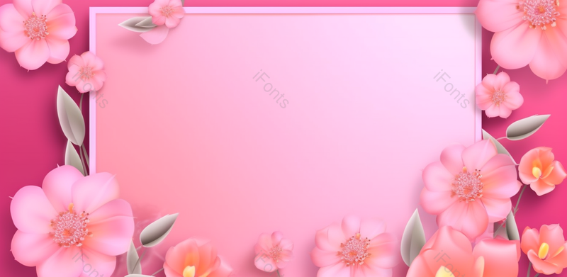 边框花朵520情人节唯美背景,插画/手绘图,插画/手绘图库,插画/手绘图下载,插画/手绘